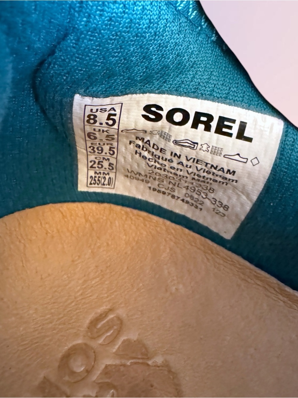 SOREL Teal Green Colorblick Kinetic Impact II Lace Sneakers Running Shoes-Sz 8.5 - Picture 8 of 8